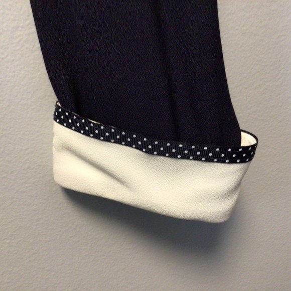 J.S.J. Petites Navy Blue sleeveless dress w/matching jacket w/white trim - Picture 10 of 11